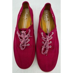 Keds Womens Champion Sneaker Low Top Lace Up Size 9.5 Fuchsia Pink Classic Solid